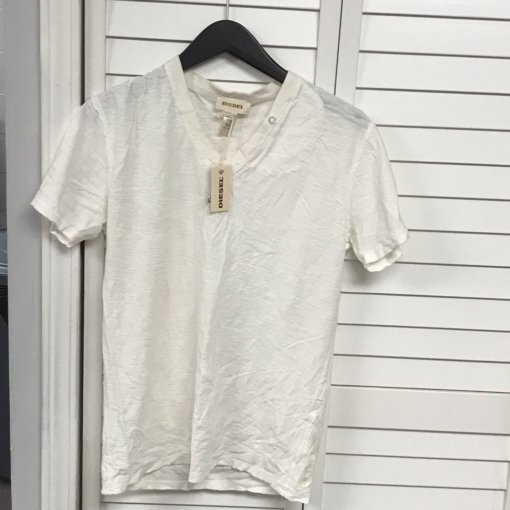Diesel Men's Cream Short Sleeve Tee